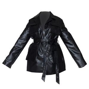 PrettyLittleThing Sleek Black Leather Jacket